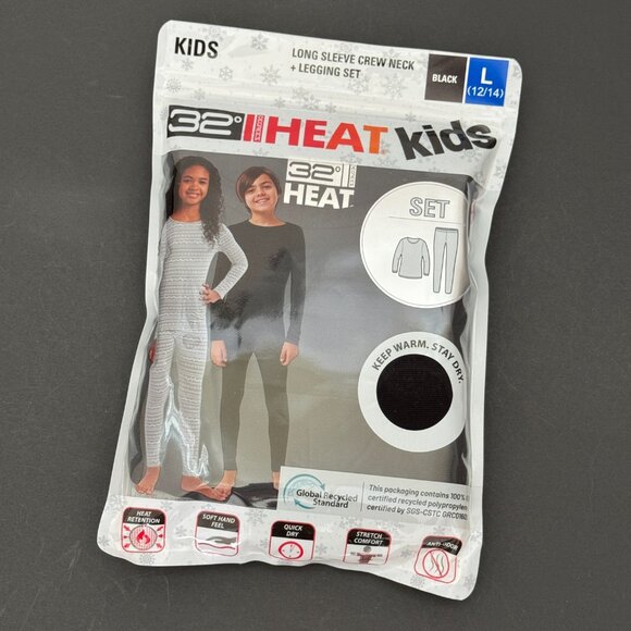 32 Degrees Kids' Black Heat Set - L (12/14) NWT - Picture 2 of 15